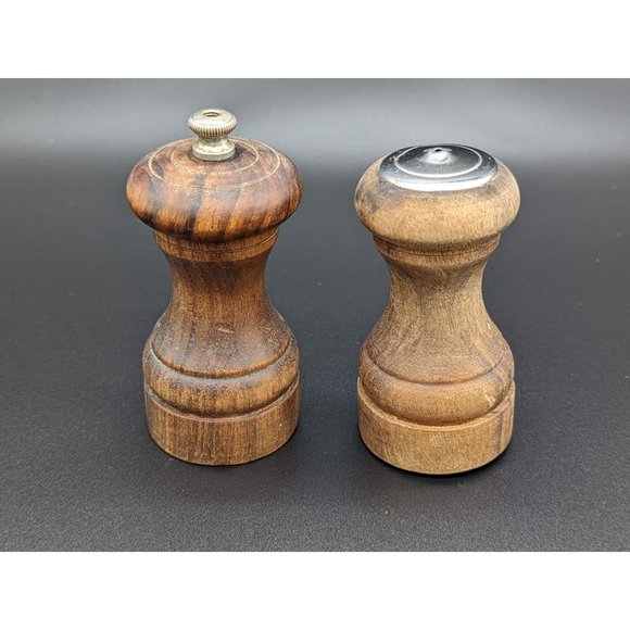 Vintage Peter Piper Salt and Pepper Mill Shakers Wood Grinder - Picture 11 of 11
